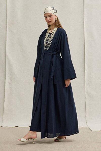 LEYLA STORE Linen Touch |   Linen Textured Abaya Set