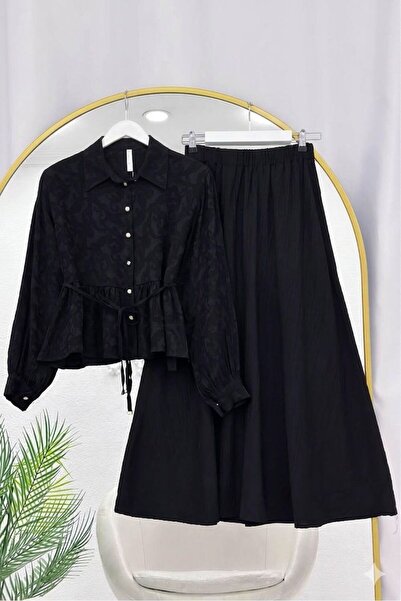 modasindoma Γυναικείο σετ φούστας με σχέδιο ζακάρ