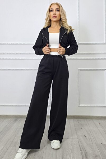 FashionForYou Σετ ELINA τριών τεμαχίων με μπούστο, φούτερ με κουκούλα και φαρ...