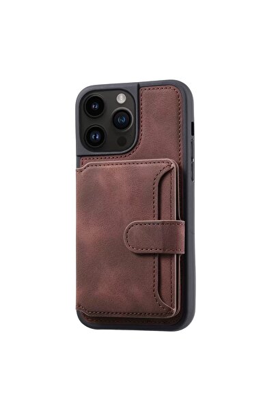 HYPERSOFT Iphone 14 Pro Max (6.9 inç) Uyumlu Mıknatıslı Cüzdanlı Kartlıklı St...