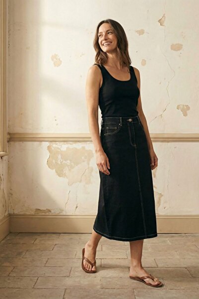 Hiccup MY FASHION Ψηλόμεση μίντι φούστα σε γραμμή Α με τσέπες