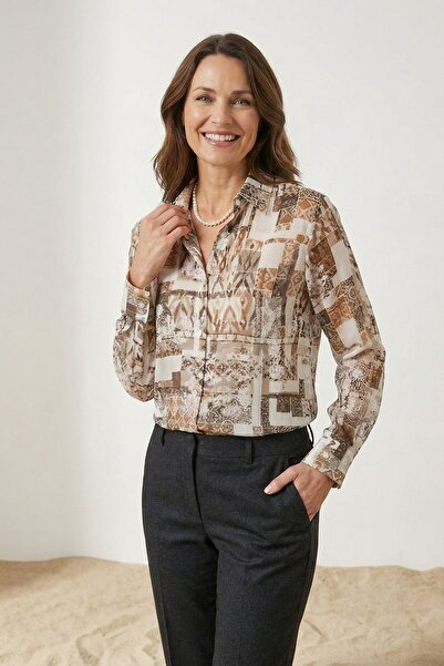 Hiccup MY FASHION Πουκάμισο με γεωμετρικά σχέδια και κουμπιά