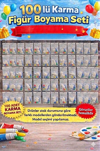 WeSank 100lü Boyama Seti – Eğlenceli Aktivite Paketi - (BOYA ve Fırçalı Ful S...