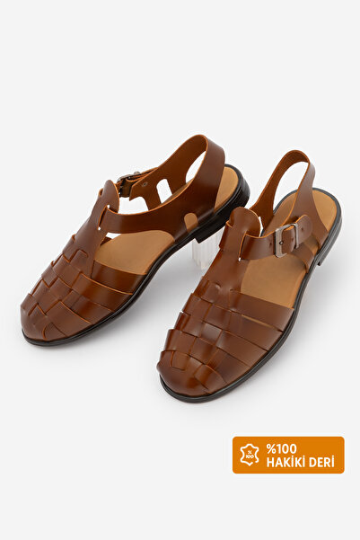 Marjin Women's Genuine Leather Ankle Strap Buckle Closed Front Striped Daily ...