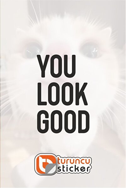 Turuncu Sticker ملصق YOU LOOK GOOD مقاس 10x15 سم للمرآة - الزجاج - السيارة - ...
