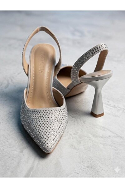 softoria shoes حذاء MAJE ذو كعب عالٍ مزين بالأحجار وحذاء الزفاف1222g
