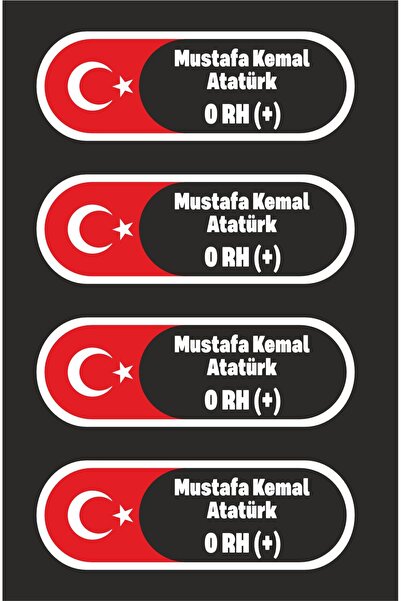 Turuncu Sticker Kişiye Özel Kan Grubu Sticker Etiket (4 Adet) 8x2.7 cm – Araç...