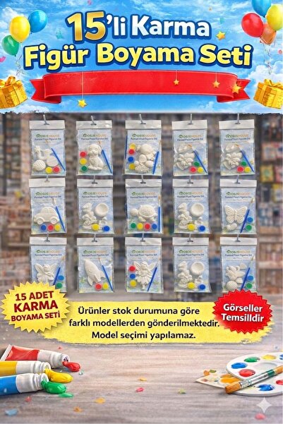 WeSank 15’li Boyama Seti – Eğlenceli Aktivite Paketi - (BOYA ve Fırçalı Ful Set)