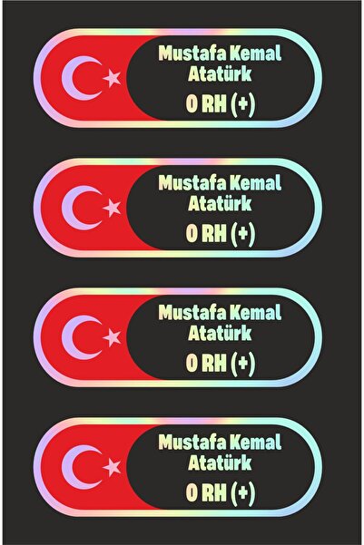 Turuncu Sticker Kişiye Özel Kan Grubu Sticker Etiket (4 Adet) 8x2.7 cm – Araç...
