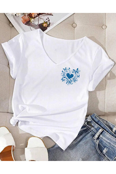 SUNFREE Tricou de damă din bumbac pieptănat, cu mânecă scurtă, decolteu în V,...