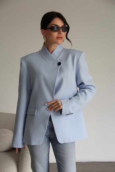 Julidress Μπλέιζερ με ένα κουμπί και λεπτομερή ασύμμετρη λαιμόκοψη, premium σ...