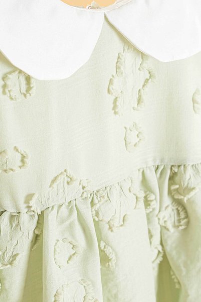 Mini Chics Baby Girl Linen Dress 100% Cotton Lined Breathable Natural Fabric with Bow Detail