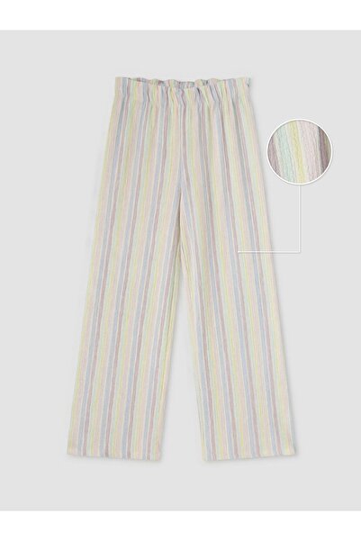 LC Waikiki LCW Kids بنطال مخطط بخصر مطاطي للفتيات