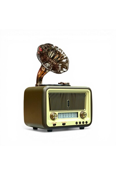 ROYALTREND Gramafonlu Şık Tasarım Nostalji Radyo,Bluetooth Nostaljik Radyo(BÜ...