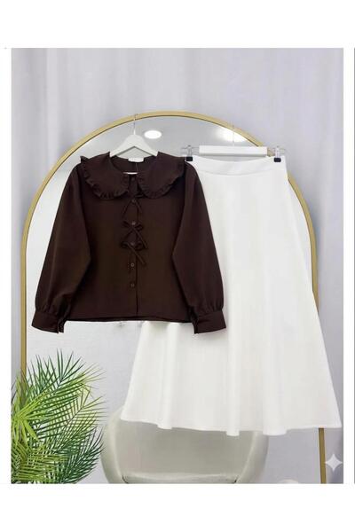 VOLT CLOTHİNG ΣΕΤ ΠΟΥΚΑΜΙΣΟΥ ΜΕ ΓΙΑΚΑ ΣΑΛΦΙΕΡΑ ΚΑΙ ΦΟΥΣΤΑ ΜΕ ΛΕΠΤΟΜΕΡΕΙΕΣ ΦΙΟ...