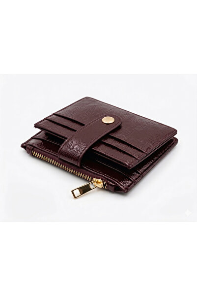 Lilivo Bags Rayne Fermuarlı Fotoğraf Bölmeli Kartlık Cüzdan -Bordo