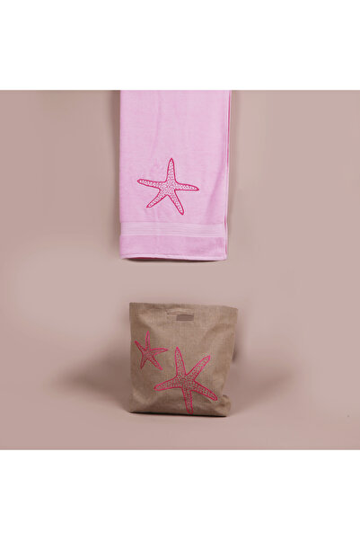 Dakakeen Concept Beach Bag with Fuchsia Starfish Embroidery – Linen Water-Res...