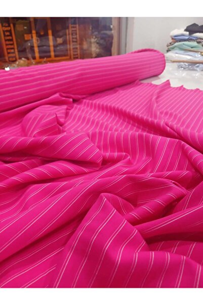 GrandTekstil 150 EN PEMBE BEYAZ ÇİZGİLİ 188 GR KALIN GÖMLEK PANTOLON YAPIMINA...