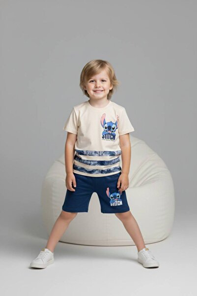 Yağmur Giyim PJKSKT Αγορίστικο κοντομάνικο σετ με σορτς με σχέδιο 6644