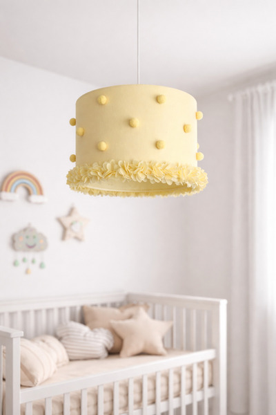 SefDen Lazer Kesim Atölyesi Bebek Odası Avize 30x20 cm El Yapımı Çiçek Detayl...