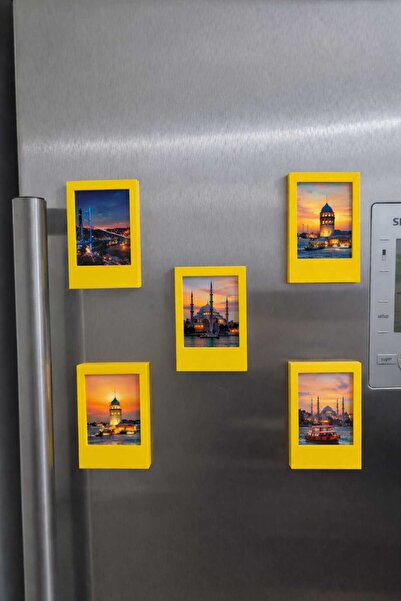 Renkli Magnet Fotoğraf Çerçevesi 5 Adet (İntax Mini Uyumlu)