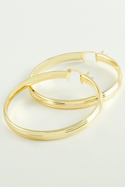 Generic Brand Striped Hoop Earrings 6 cm
