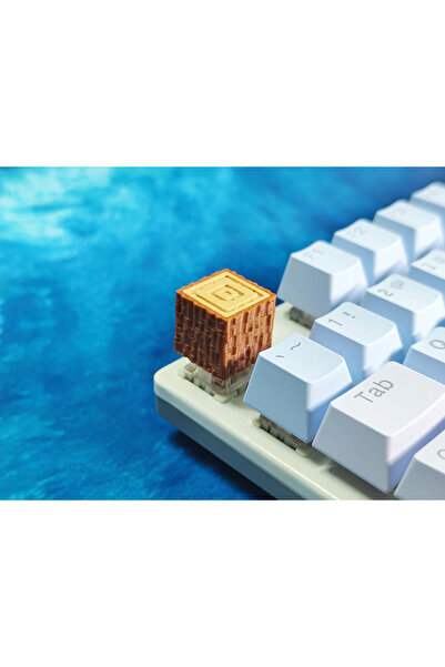 tredblock Minecraft Wood Block Keycap – Pixel Odun Dokulu Mekanik Klavye Tuşu