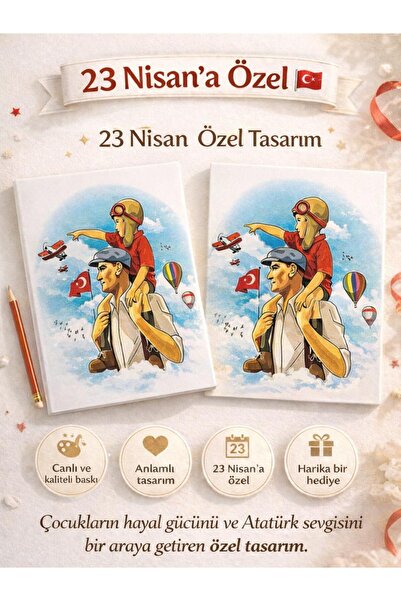 ÖZ KIRTASİYE 23 Nisan-19 Mayıs Atatürk Tasarım 2'li Defter Seti