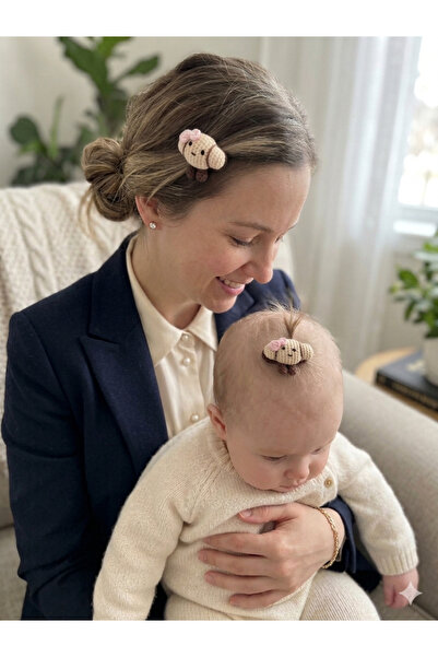 Hand Mother's Since 2024 أجمل أشكال الحب: مجموعة مشابك كرواسون للأم والابنة، ...