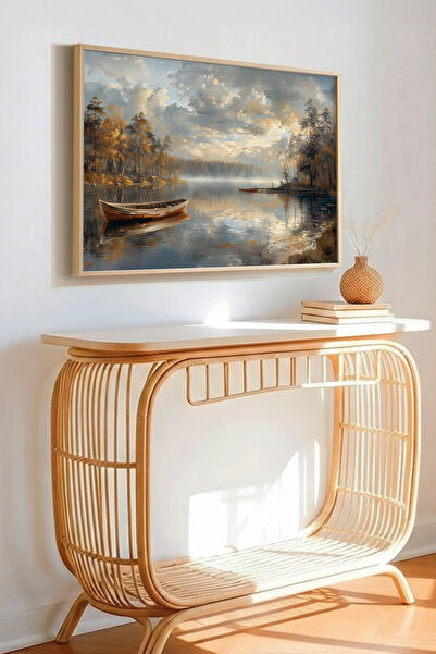 STARYUNA Ελαιογραφία με ξύλινο πλαίσιο και vintage εφέ, Εγκάρσια ζωγραφική En...