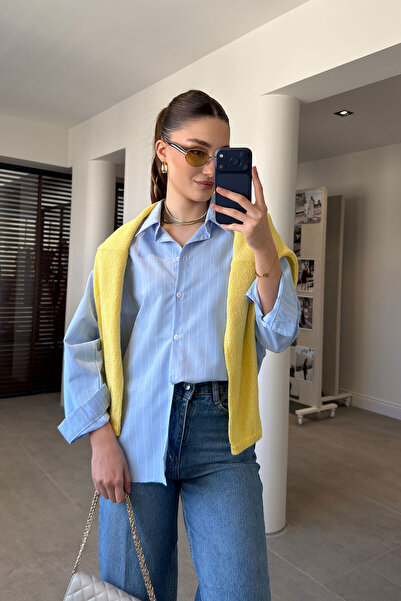 MAGARDE Ριγέ Πουκάμισο Premium - ΜΠΛΕ