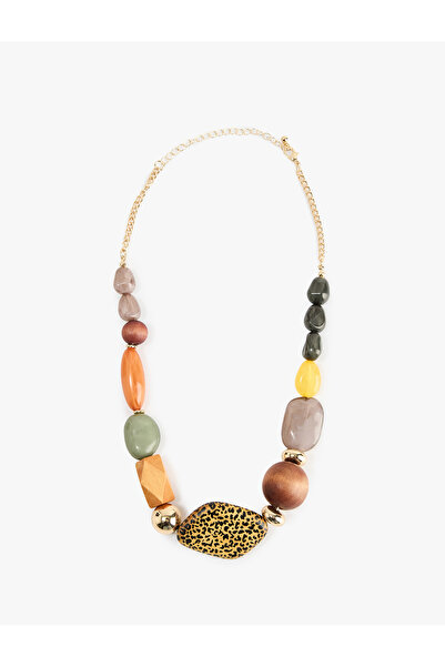 Koton Multicolored Wooden Beaded Necklace