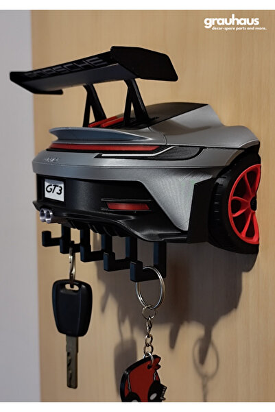 GRAUHAUS Porsche GT3 Duvar Anahtarlık Tutucu Dekoratif Araba Figürlü Anahtar ...