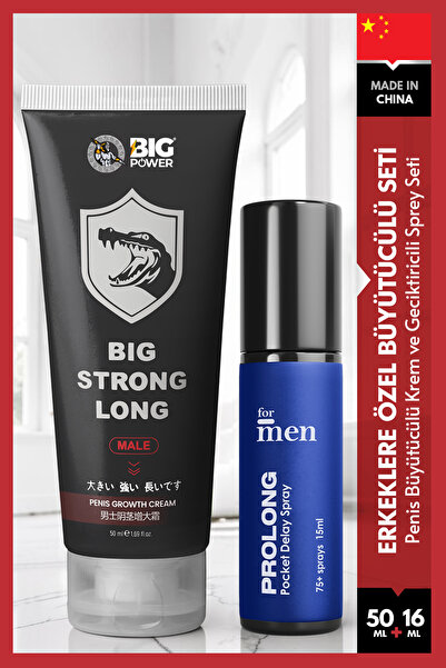BİG POWER Big Strong Long Penis Büyütücülü Krem ve Only For Men Geciktiricili...