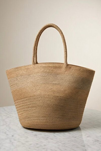 Mollycrush Γυναικεία τσάντα χειρός και ώμου από ψάθα καμηλό, μεγάλου μεγέθους...