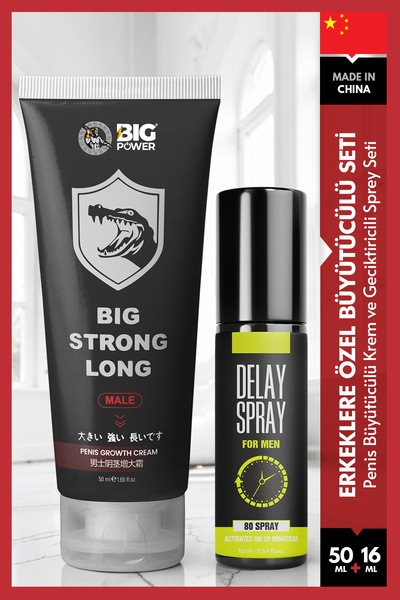 BİG POWER Big Strong Long Penis Büyütücülü Krem ve Spray Geciktiricili Sprey ...