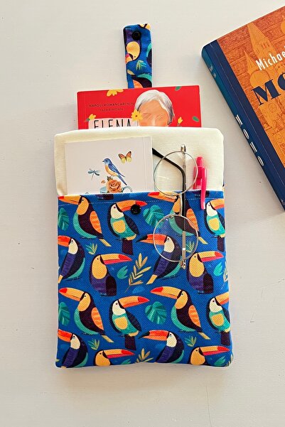 Outlet Çarşım Θήκη βιβλίου από λινό με τσέπες για τουκάν, δώρο για τους λάτρε...