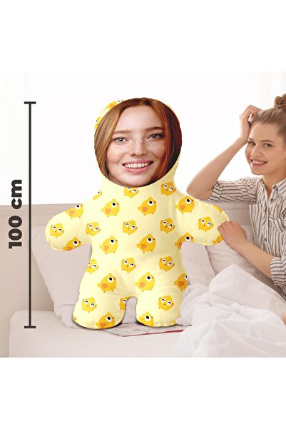 Motto Gift Sarı Civciv Tasarımlı Kişiye Özel Sevimli Fotoğraflı Peluş Oyuncak...