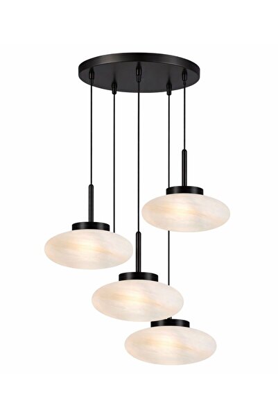 ecodesignline Nova 4 lü Modern Sarkıt Mermer Desenli Cam Salon,Yatak Odası Av...