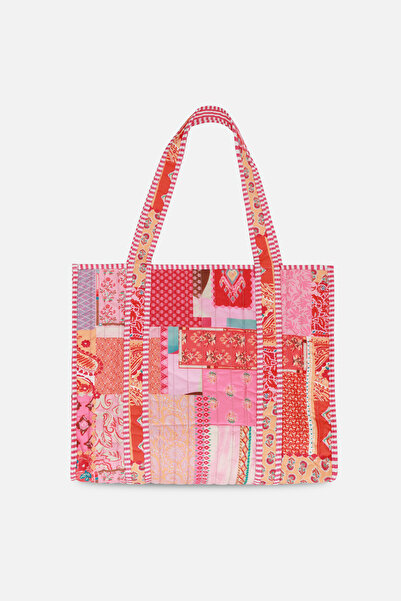 ICONE BAG Τσάντα παραλίας με σχέδιο Patch Patch Pattern, Καπιτονέ τσάντα με ε...