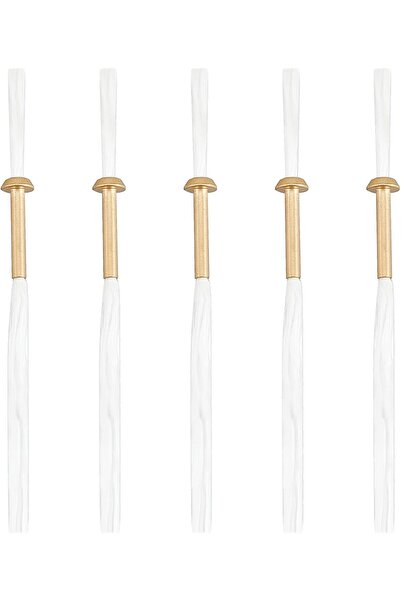 Arabest 5 Sets Fiberglass Wicks with Brass Tube Holder,5.3-inch Golden Metal ...