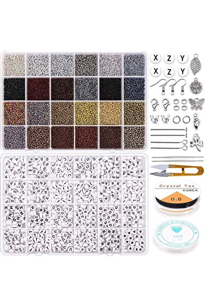 Arabest Bead Craft Kit Set, Colorful Glass Seed Beads and Acrylic Alphabet Le...