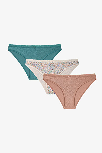 Penti Orient Pointel 3-pack Βαμβακερά Σλιπ Εσώρουχα