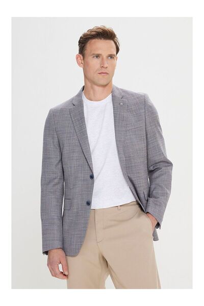 LC Waikiki Men's Navy Blue Comfort Fit Relaxed Cut Mono Collar Casual Blazer ...