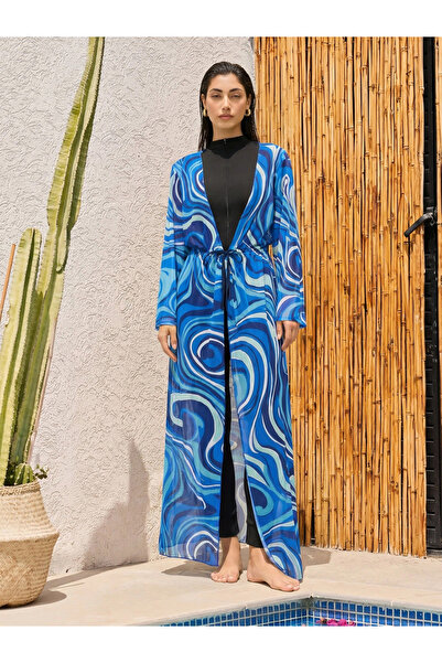 Styli Pack of 3 - Full Sleeve Burkini with Attached Skirt and Woven Marble Pr...