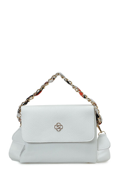 Polaris NTRL SAL DTY CPRZ 6FX Λευκή γυναικεία τσάντα χιαστί