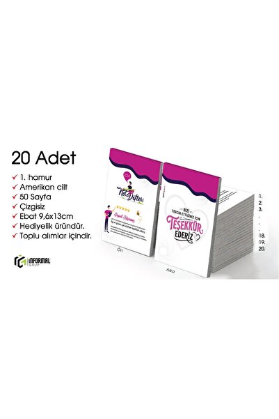 İnformal Yayınları En güzel Hediye İnformal 20 Adet Çizgisiz Mini Not Defteri...