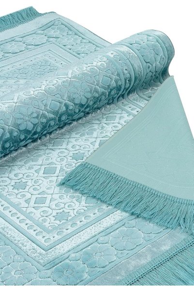 SAFA Soft Velvet Prayer Mat 70x110 cm, Lightweight Foldable Sajadah for Men & Women