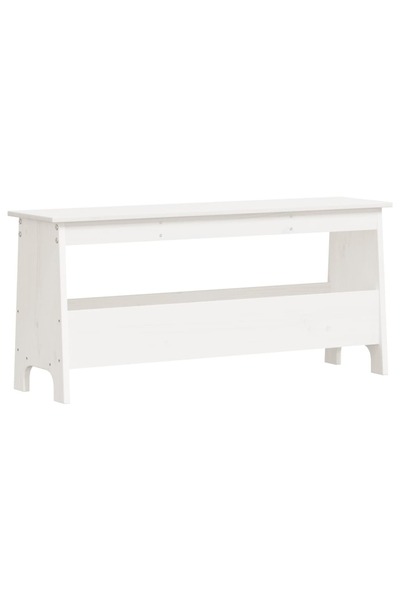vidaxl Bancă de hol, albă, 100x28x45 cm, lemn masiv de pin