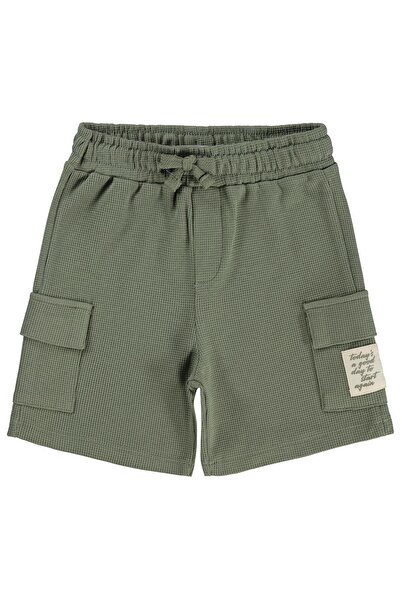 Civil Boys Βασικό σορτς με κουμπιά μπροστά για 2-5 ετών - Χακί